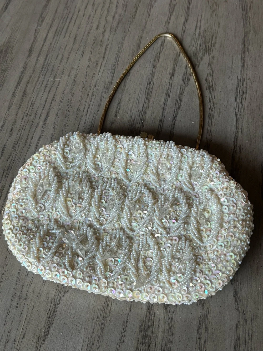 Vintage 1950s or 1960s beaded evening handbag or clutch